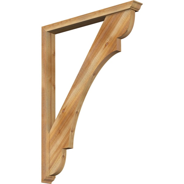 Ekena Millwork Olympic Traditional Rough Sawn Bracket w/ Offset Brace, Western Red Cedar, 4"W x 36"D x 48"H BKT0402X36X48OLY01RWR - main